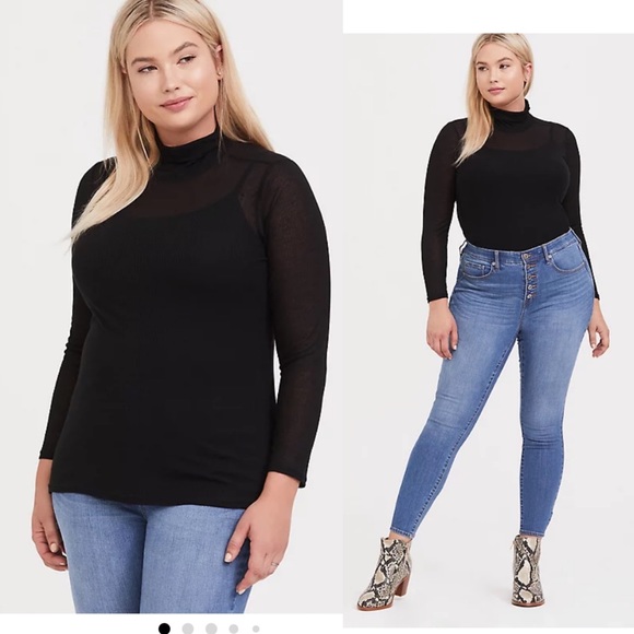torrid Sweaters - Torrid 1x BLACK TURTLENECK LONG SLEEVE TEE